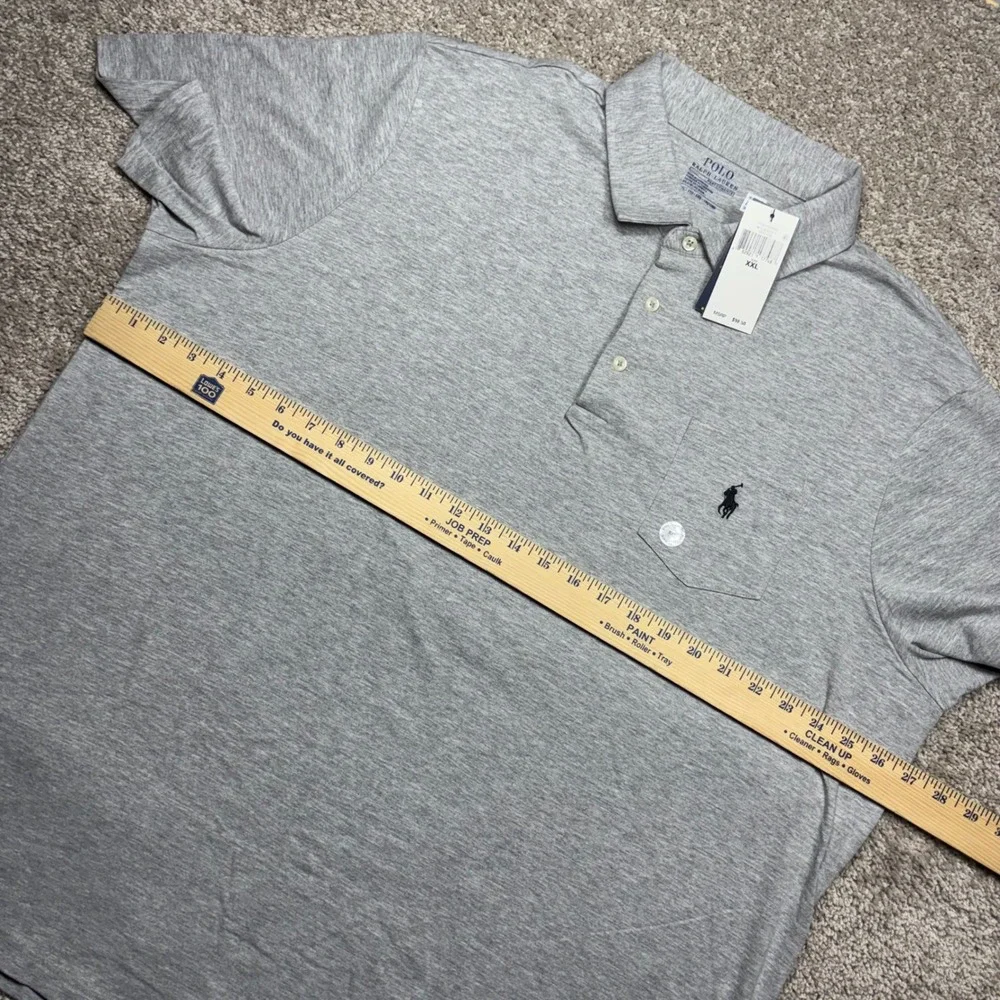 Polo Ralph Lauren Performance Mens XXL Heather Grey Short Sleeve Pocket Polo